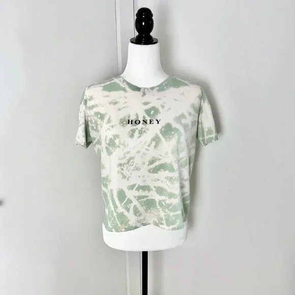 ✨Upcycled | NastyGal | Relaxed Honey Graphic T Shirt | Small Mint Green - Picture 5 of 12